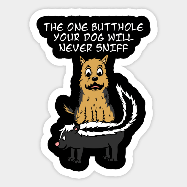 Yorkshire Terrier Skunk Butthole Sticker by blacklines